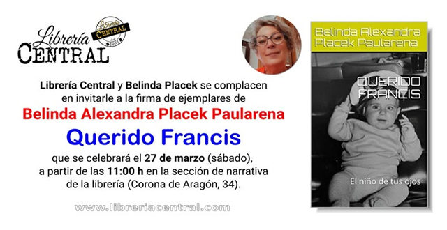 Belinda Placek Paularena presenta Querido Francis en librería Central
